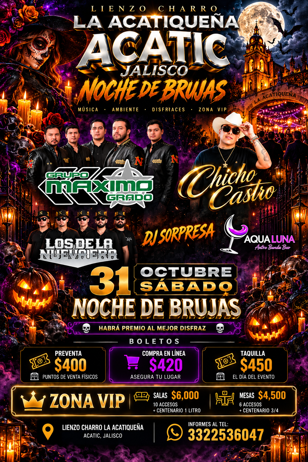 Cartel Noche de Brujas Acatic